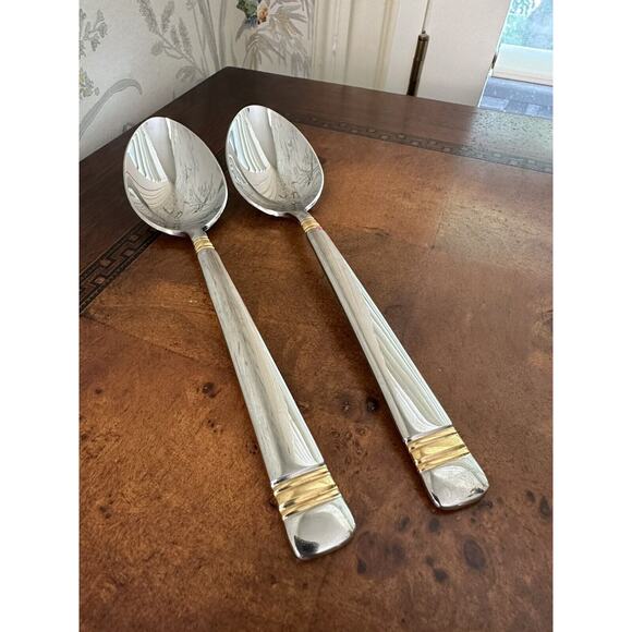 Reed & Barton GOLDEN LONGWOOD Stainless Glossy Silverware Dinner Spoons - Picture 2 of 6